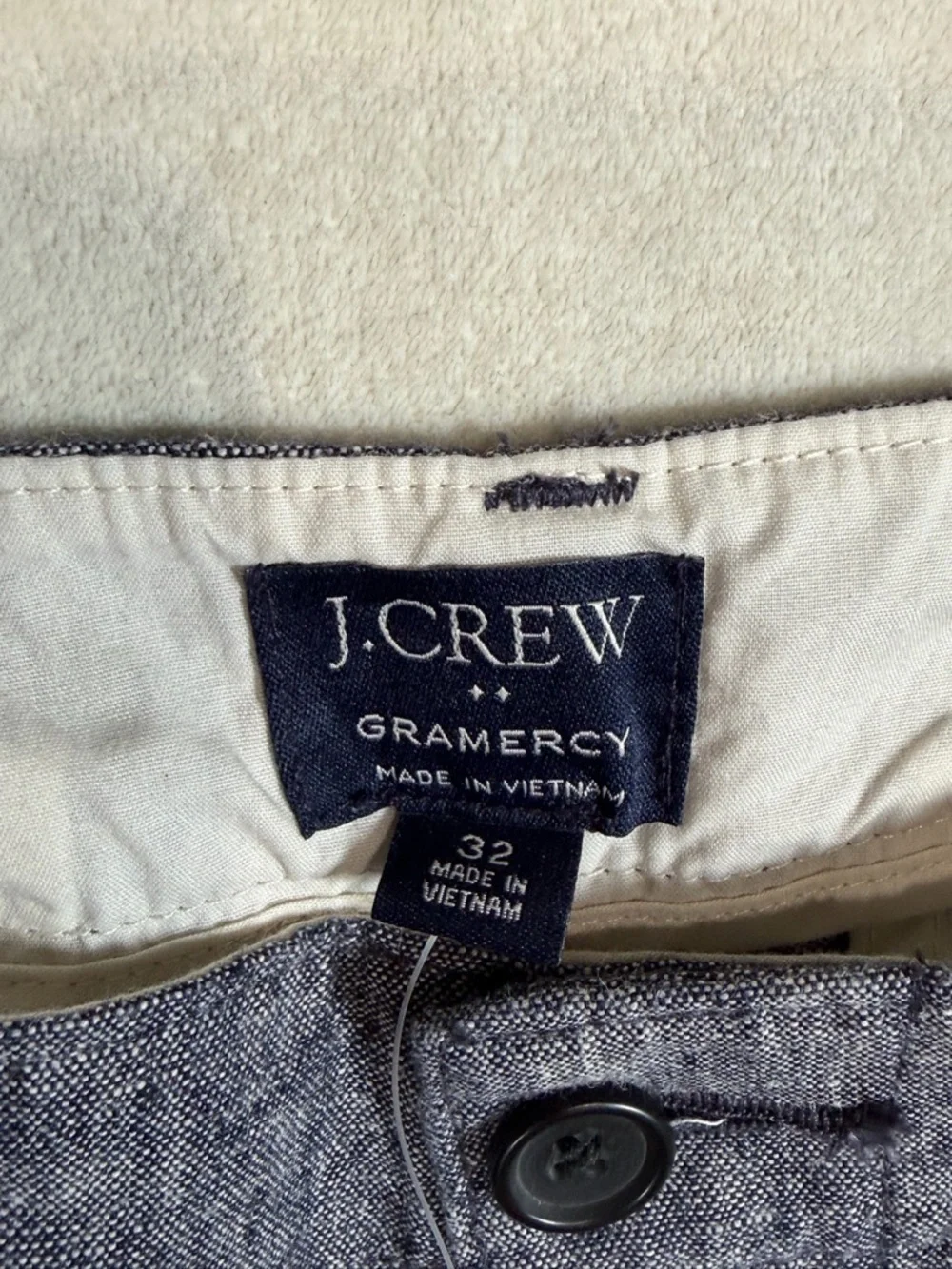 NWT J. Crew 32W Gramercy Men's Blue Chambray Flat-Front Shorts